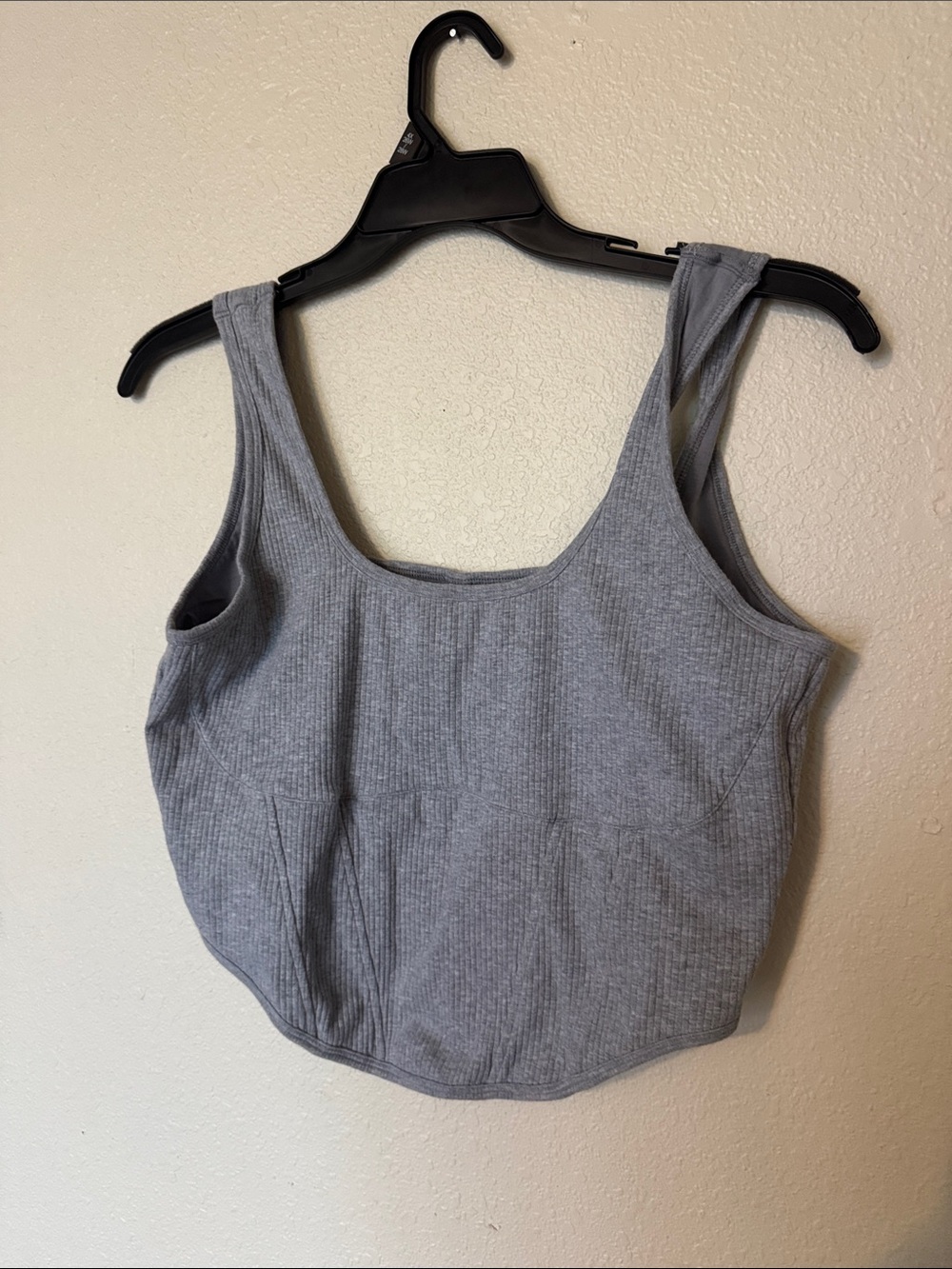 PINK Victoria's Secret Gray Ribbed Scoop Tank Camisole